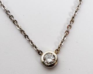 Appraisal: ITALIAN KT WHITE GOLD AND DIAMOND NECKLACE ITALIAN KT WHITE