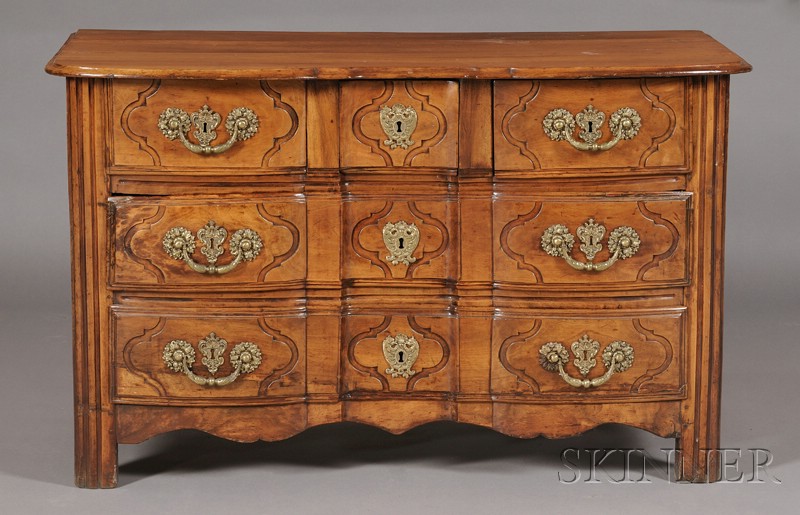 Appraisal: Louis XV Provincial Walnut and Bronze-mounted Commode last quarter th