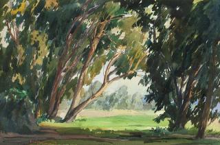 Appraisal: Emil J Kosa Jr N A Eucalyptus trees signed lower