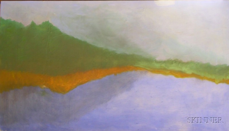 Appraisal: Unframed Oil on Canvas Abstract Landscape inscribed Diane Fabian on