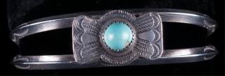 Appraisal: Old Pawn Navajo Sterling Cuff Bracelet Vintage estate cuff bracelet