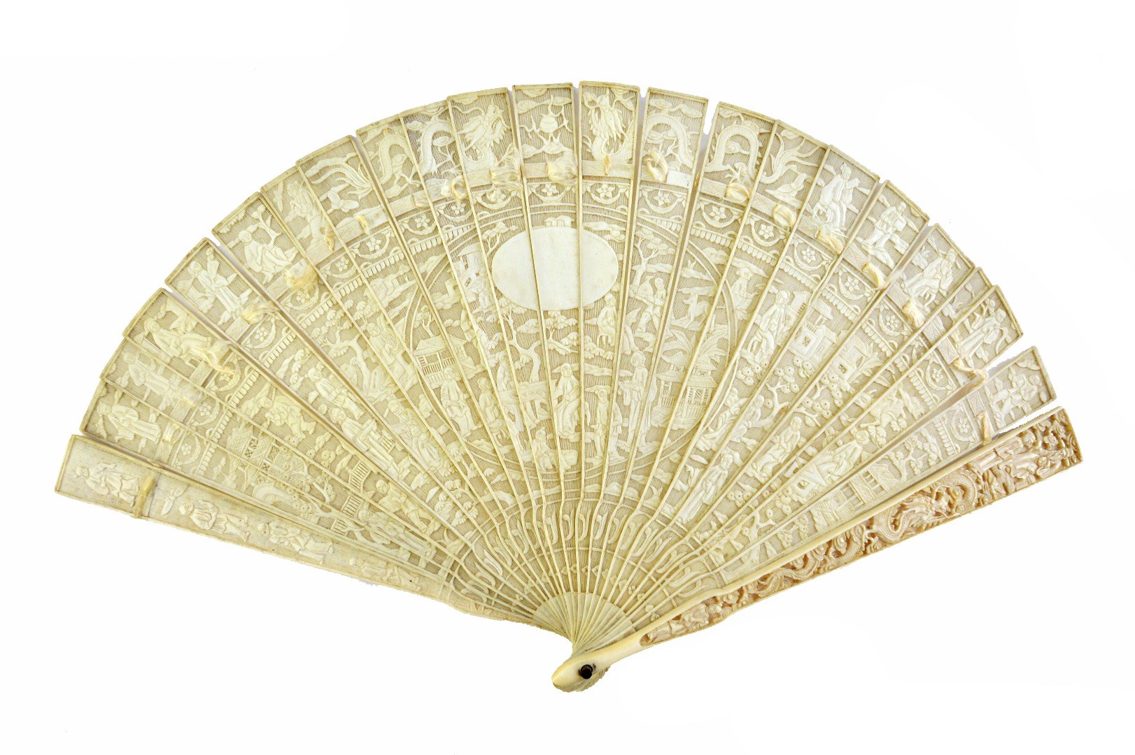 Appraisal: A Cantonese carved ivory fan late th early th century