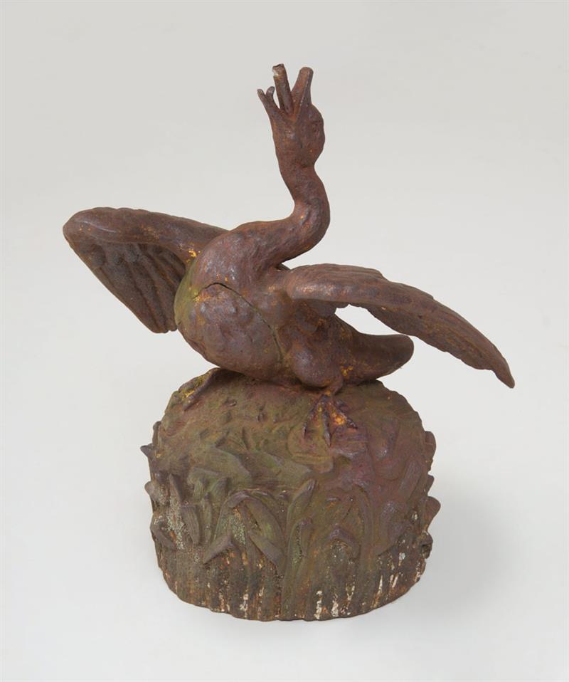 Appraisal: CAST-IRON SWAN-FORMED FOUNTAIN x x in Provenance L Becker Flowers