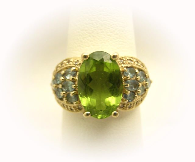 Appraisal: K Yellow Gold Peridot Alexandrite and Diamond Lady's Ring with