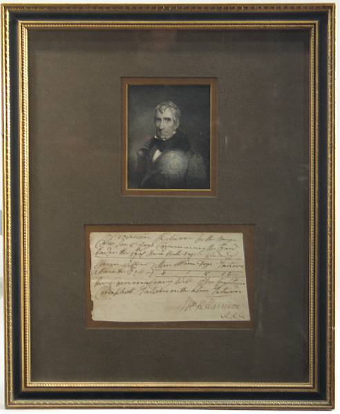 Appraisal: PRESIDENTIAL Fragment of an ALS by William Henry Harrison matted