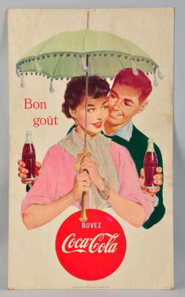 Appraisal: Cardboard French-Canadian Coca-Cola Poster s Two-sided A few staple and