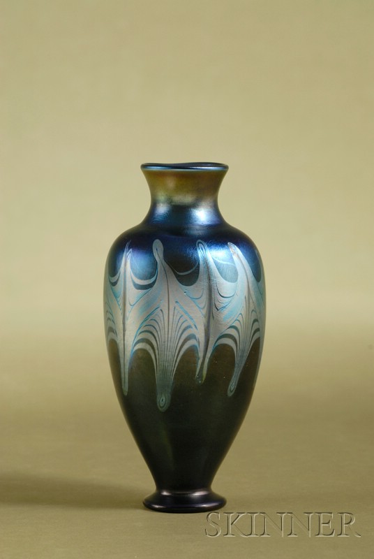 Appraisal: Tiffany and Company Favrile Glass Mantel Vase early th century