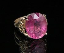 Appraisal: A ct Pink Tourmaline Ladies' Ring A k yellow gold