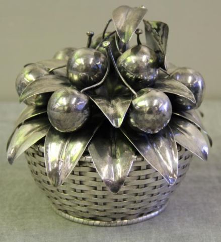 Appraisal: STERLING Buccellati Silver Cherry Centerpiece Cherry and foliate form centerpiece