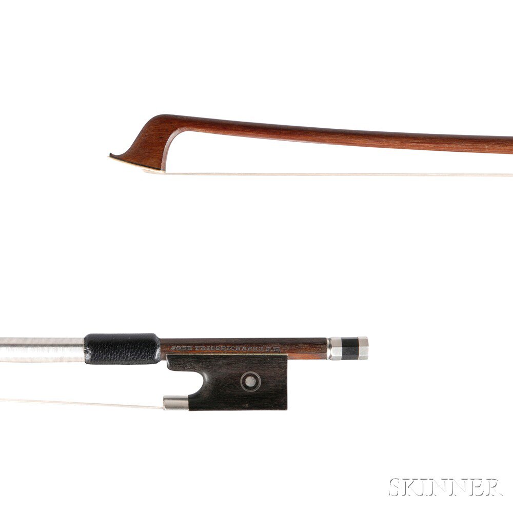 Appraisal: Nickel Silver-mounted Violin Bow John Friedrich and Bro New York