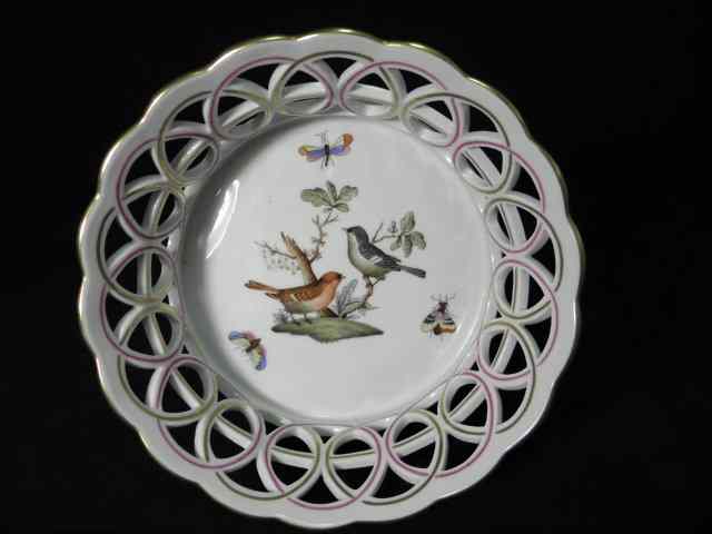 Appraisal: Herend Hungarian hand painted porcelain basket in the popular ''Rothschild''