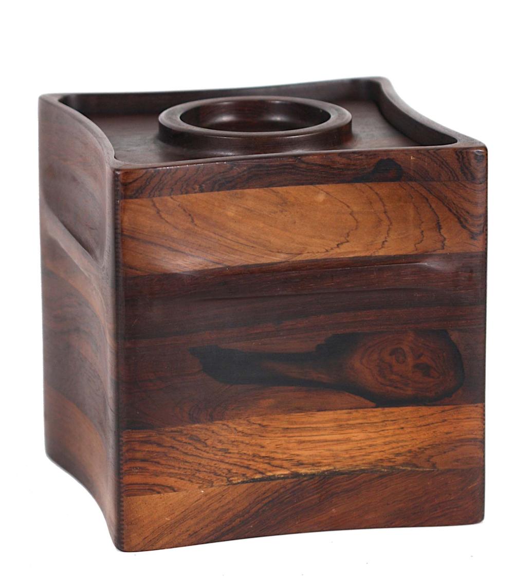 Appraisal: DANISH MID-CENTURY ROSEWOOD ICE BUCKETMarked Dansk Of concave box-form with