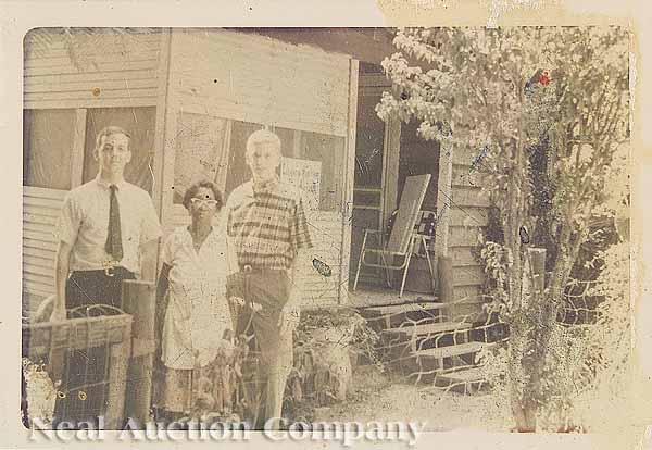 Appraisal: A Vintage Photograph of Clementine Hunter with Two Visitors Natchitoches