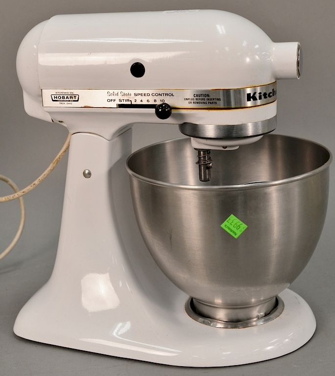 Appraisal: KitchenAid white enameled mixer Provenance Estate of Kenneth Jay Lane