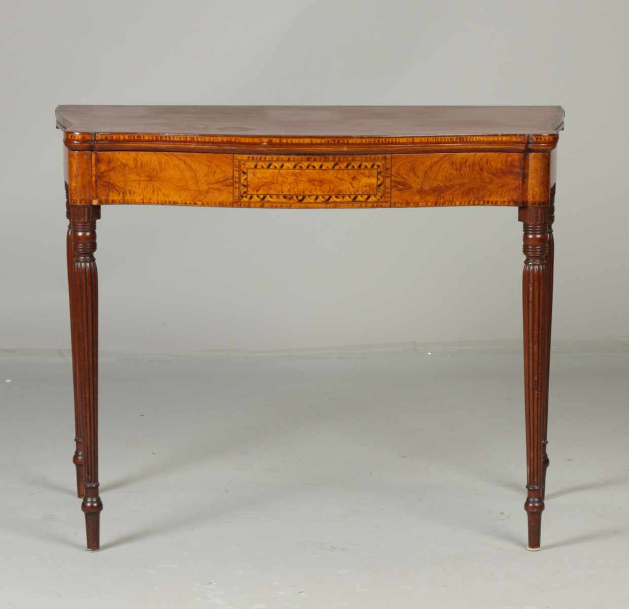 Appraisal: Seymour School Boston MA Flame Birch Mahogany Card Table C