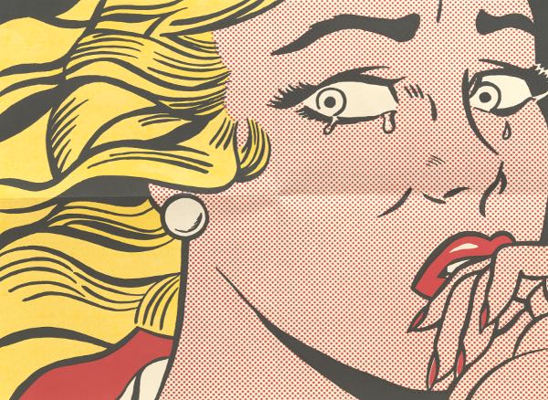 Appraisal: ROY LICHTENSTEIN AMERICAN - x paper x when folded Crying