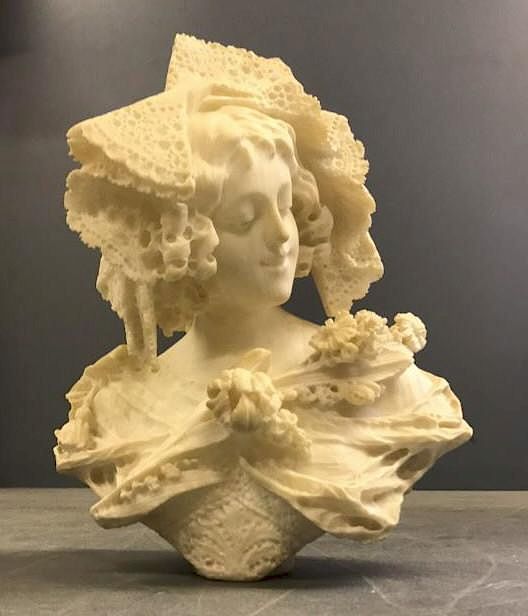 Appraisal: Victorian Alabaster Bust of a Woman Victorian alabaster bust of