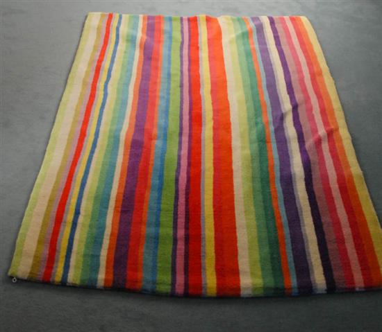 Appraisal: Wool Rug with Bright Color Vertical Lines ' '' x