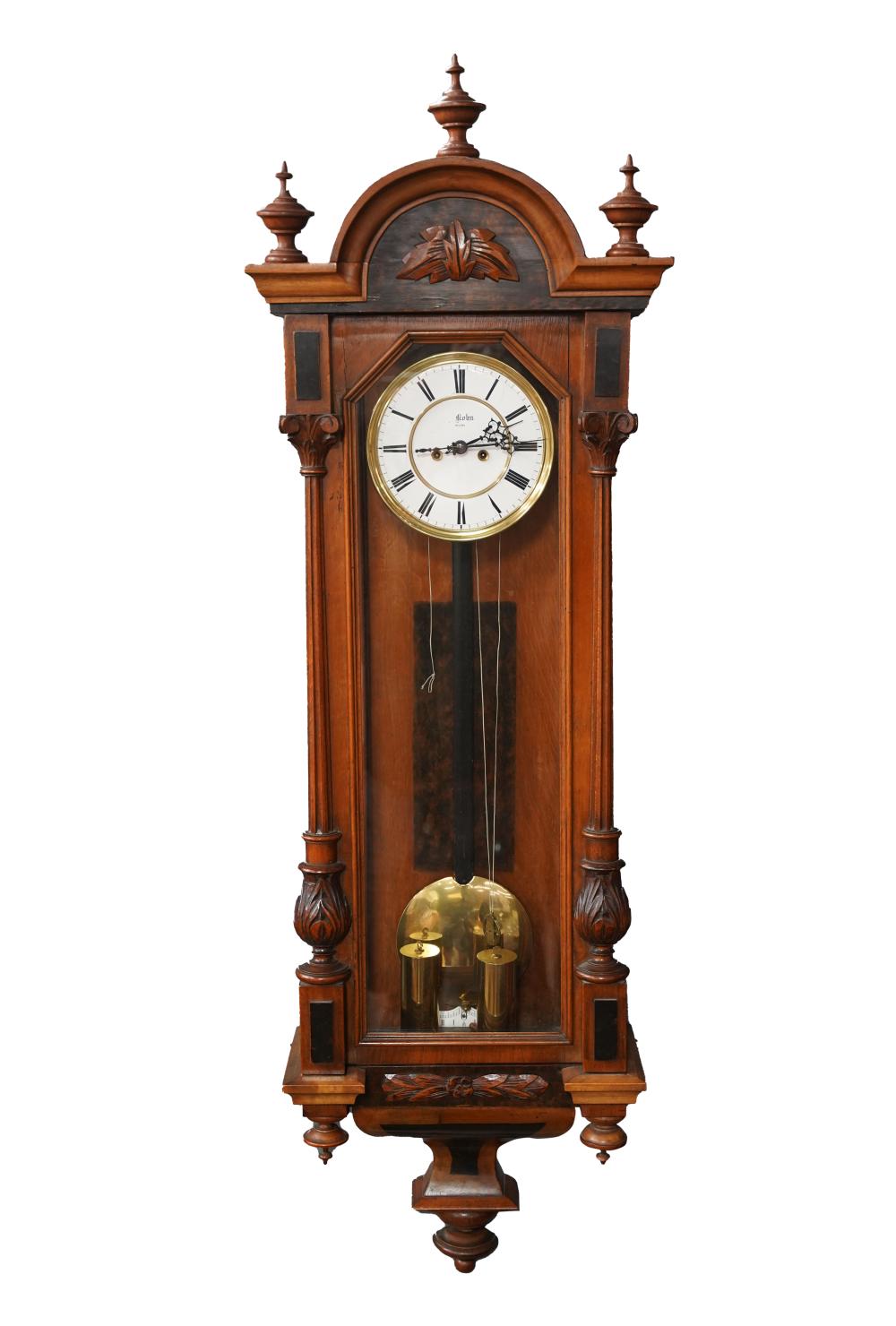 Appraisal: WALNUT VIENNA REGULATOR WALL CLOCKJ Kohn Vienna inches wide inches