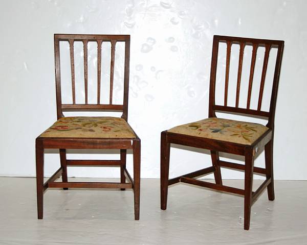 Appraisal: A set of five George III mahogany chairs