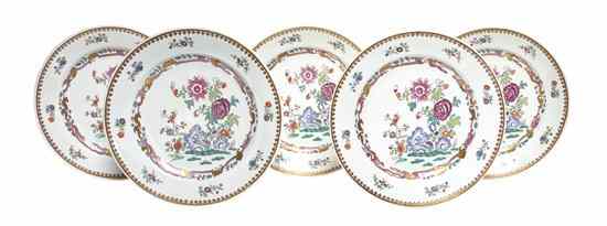 Appraisal: A Set of Twenty Porcelain Dinner Plates likely Samson decorated