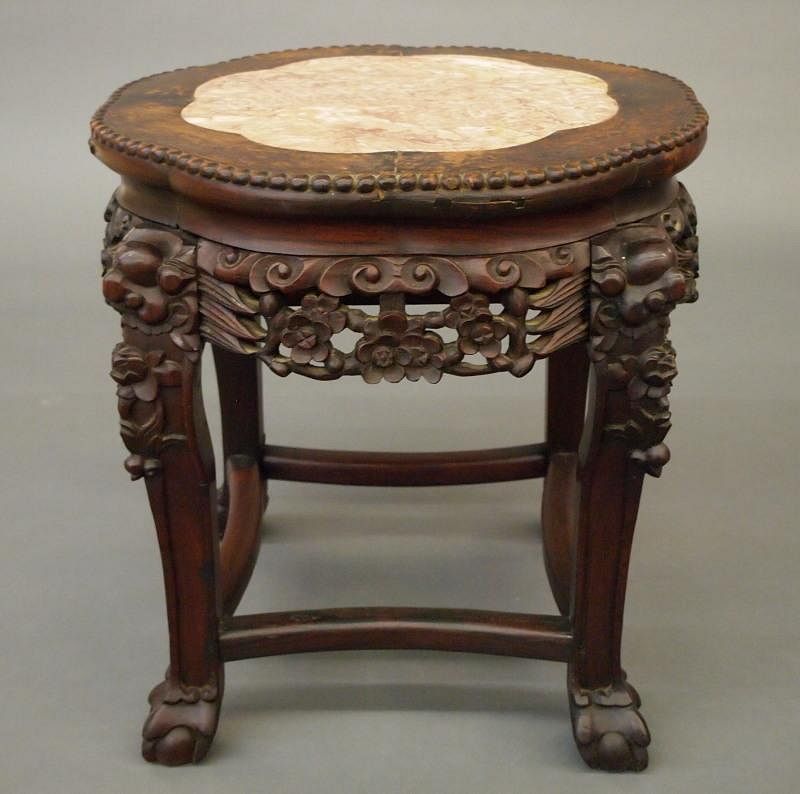 Appraisal: Chinese Rosewood stand A late th century Chinese Export rosewood