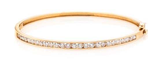 Appraisal: Sale Lot A Karat Rose Gold and Diamond Bangle Bracelet