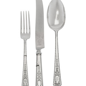 Appraisal: An American Silver Flatware Service Rogers Lunt Bowlen Company Greenfield