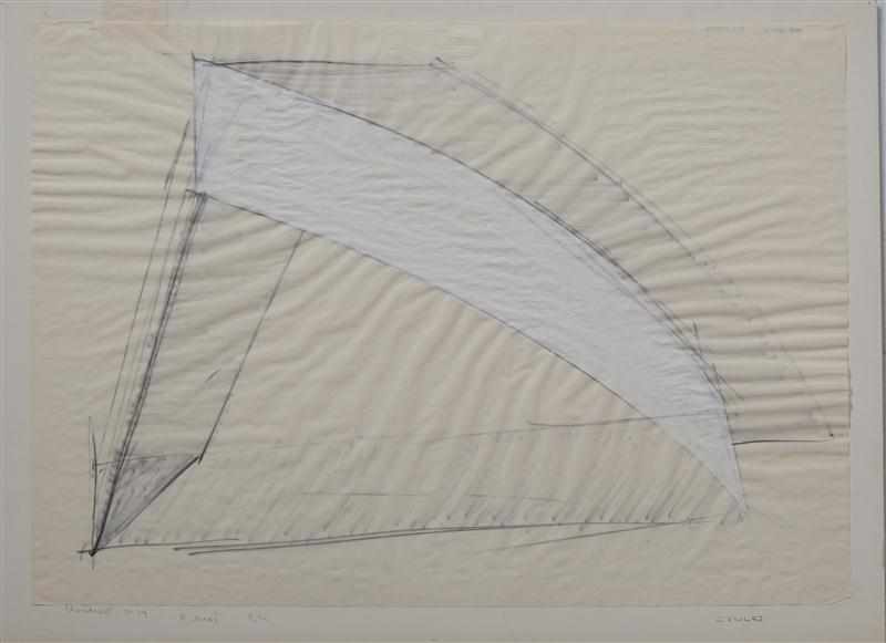 Appraisal: ROBERT RICHARD MAKI b QUADRANT Pencil and paint on tracing