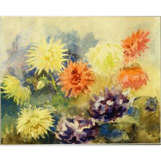 Appraisal: Leon Wyczolkowski Polish - Watercolor Flowers Signed lower right Good