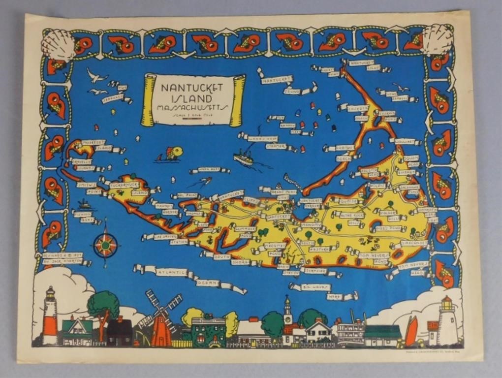 Appraisal: NANTUCKET SOUVENIR MAP DATED DESIGNED BYJack Bonney Atherton published by