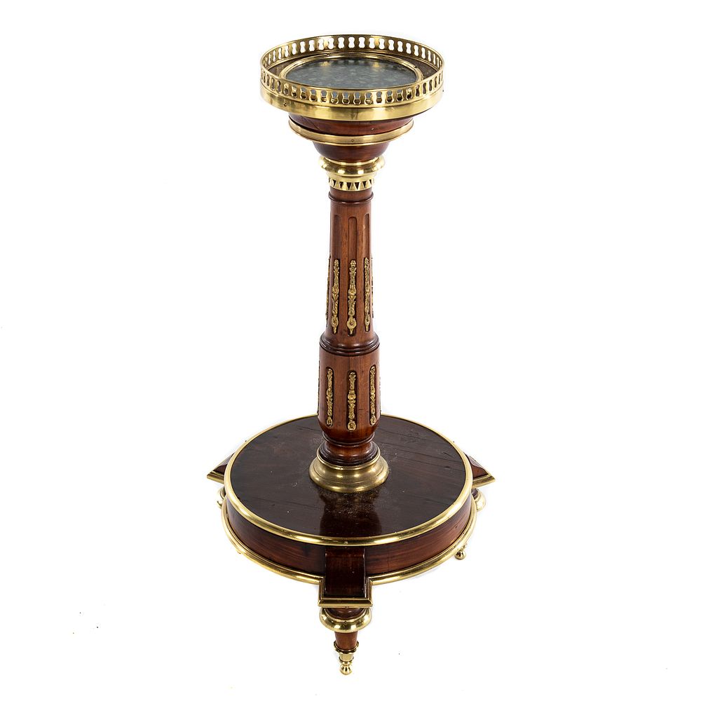 Appraisal: Regency Rosewood Lamp Stand Circular form with reeded column supporting