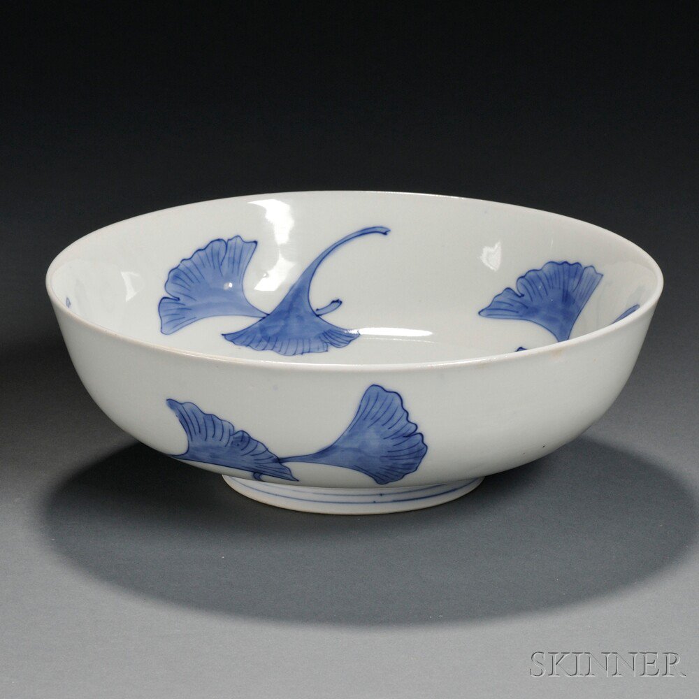 Appraisal: Blue and White Porcelain Bowl Japan th th century resting