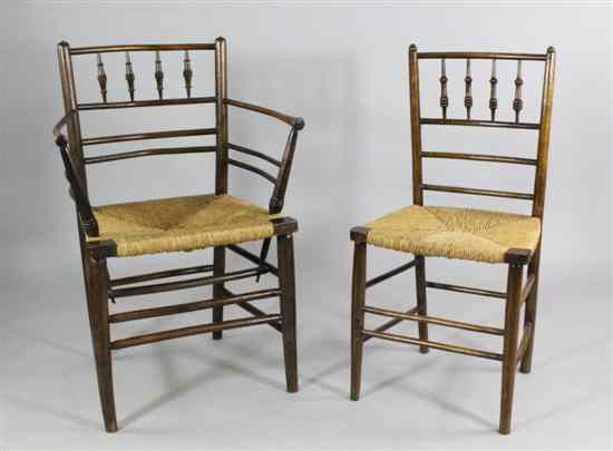 Appraisal: A matched set of twelve late th century beech and