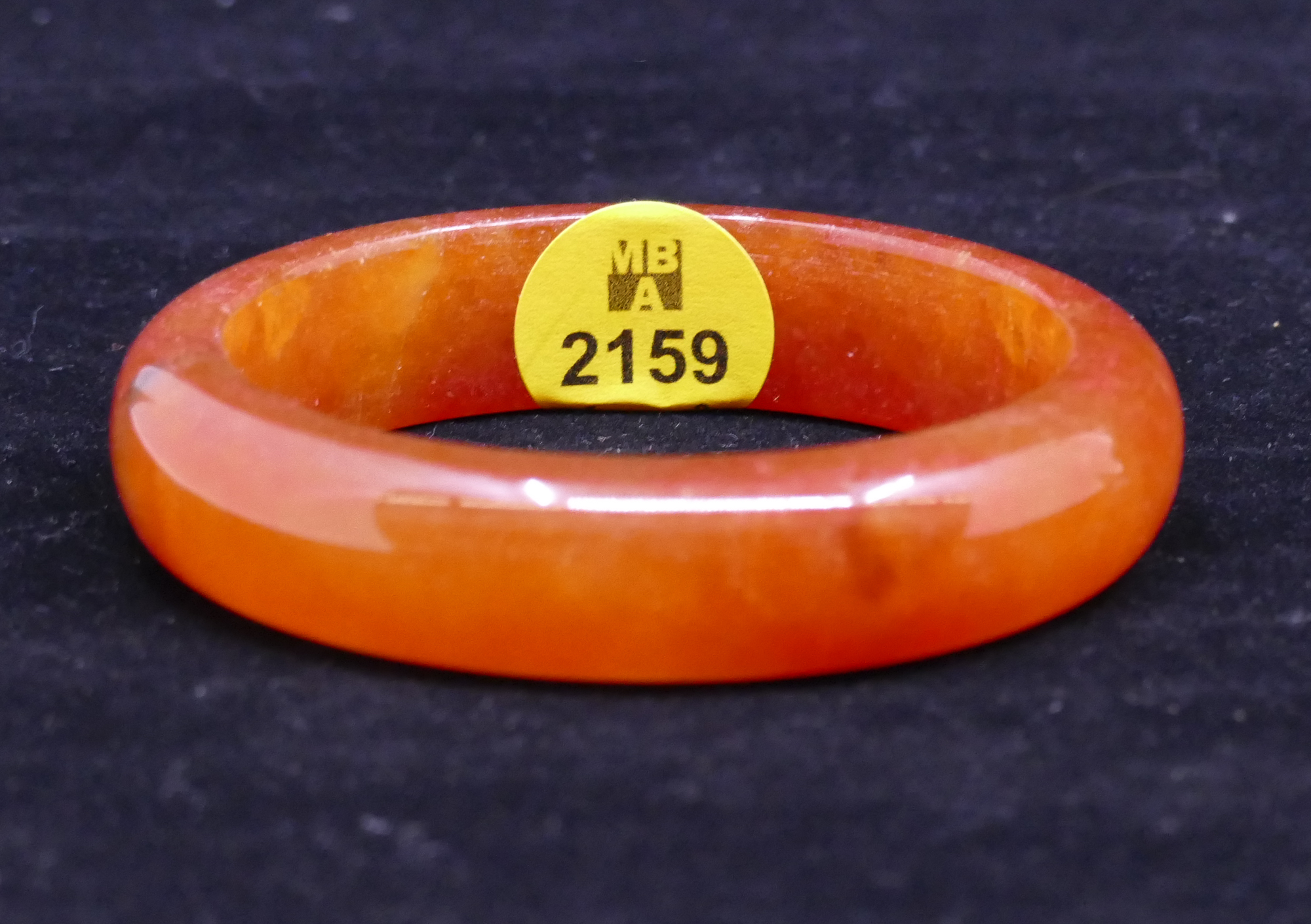 Appraisal: Chinese Carved Carnelian Bangle Bracelet- '' diameter