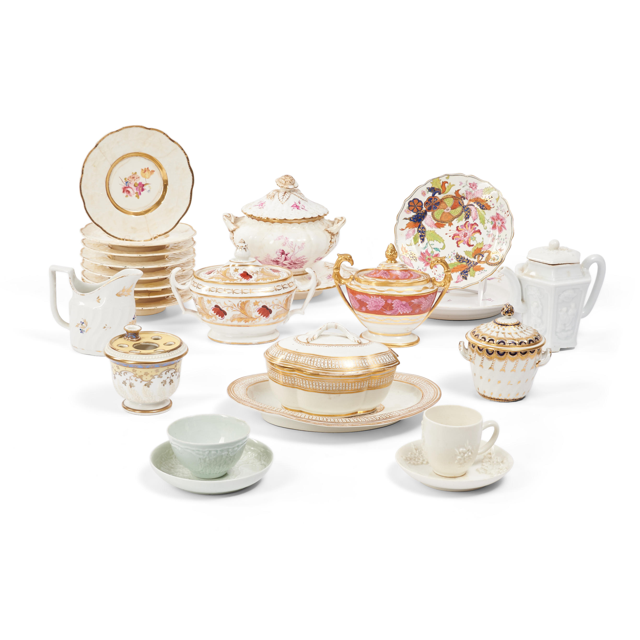 Appraisal: TWENTY ENGLISH TABLE WARES including a tureen and underplate creamer