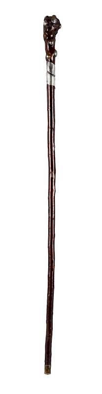 Appraisal: One Piece Wooden Walking Stick Made from a limb the