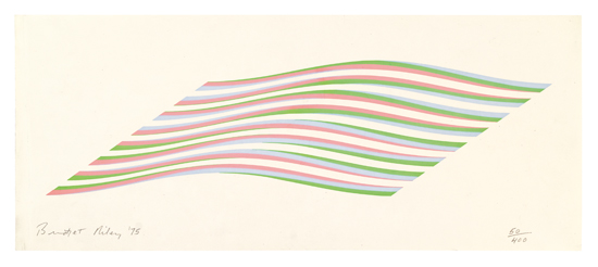 Appraisal: BRIDGET RILEY Waves Color screenprint x mm x inches full