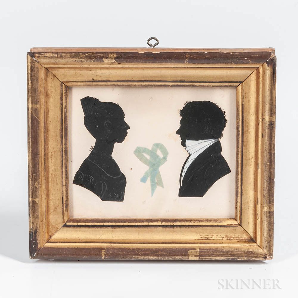 Appraisal: Pair of Silhouette Portraits Reportedly Henry and Elizabeth Ditman Pair