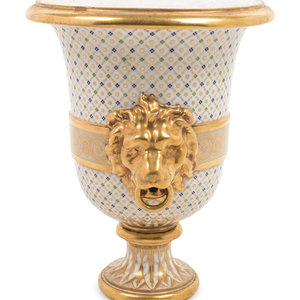 Appraisal: A French Parcel Gilt Porcelain Wine Cooler th Century bearing