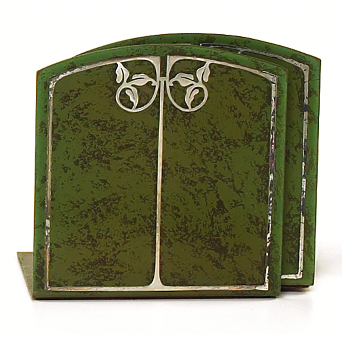 Appraisal: Heintz bookends pair sterling on bronze applied design original green