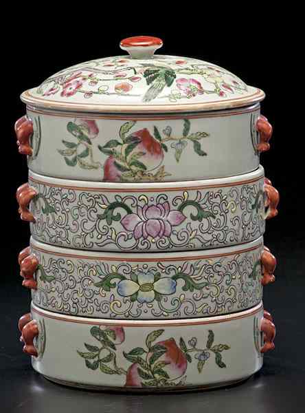 Appraisal: Chinese Porcelain Stack Box China A porcelain stack box with