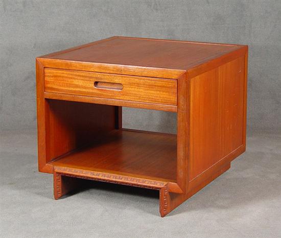 Appraisal: Frank Lloyd Wright Henredon Talesin Lamp Stand Mahogany Square top