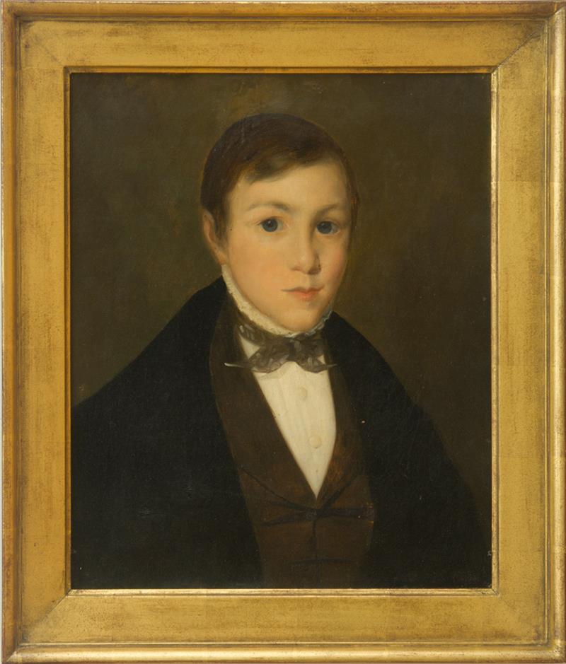 Appraisal: AMERICAN SCHOOL PORTRAIT OF A YOUNG MAN Oil on canvas