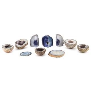 Appraisal: Grouping of Ten Agate and Keokuk Geodes Grouping of Ten