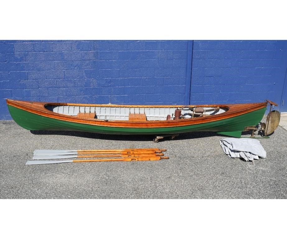 Appraisal: Rowing and motor skiff wood boat late th c built