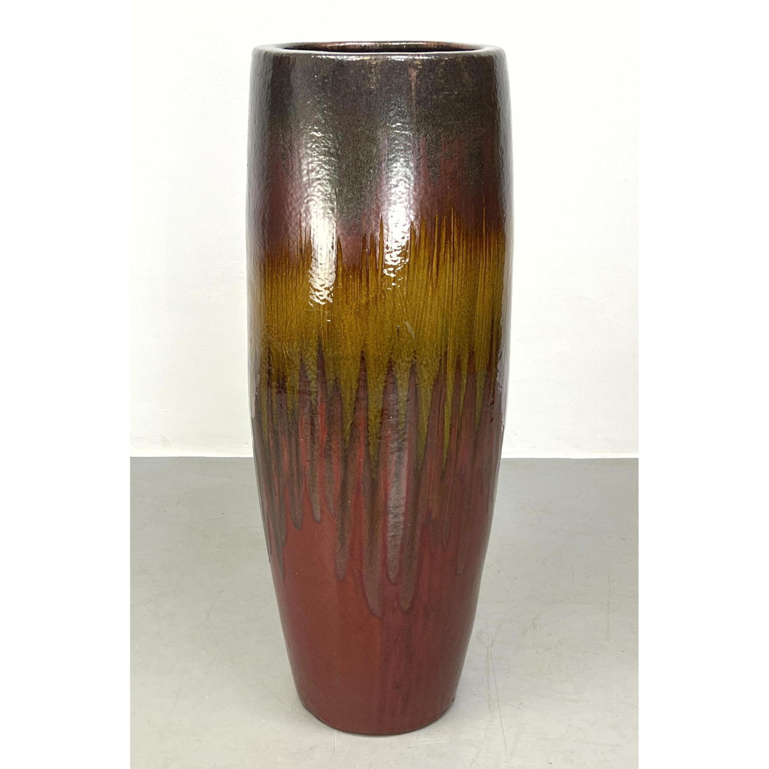 Appraisal: Tall Ombre Glazed Pottery Floor Vase Dimensions H inches W