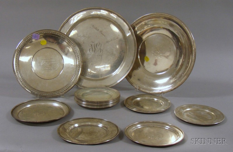 Appraisal: Twenty-one Sterling Plates and Platters a set of twelve side