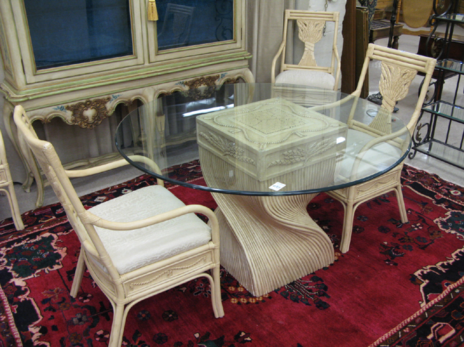 Appraisal: CONTEMPORARY DINETTE TABLE AND CHAIR SET Pulaski Furniture Co comprising