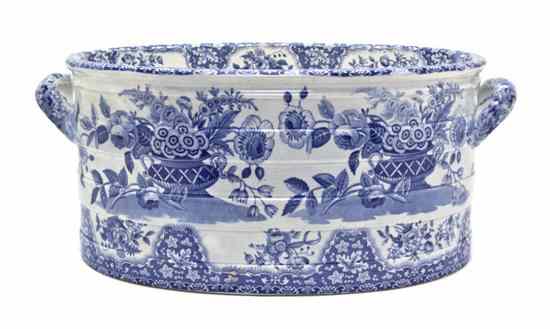 Appraisal: A Spode Ceramic Basin of handled oval form with transfer